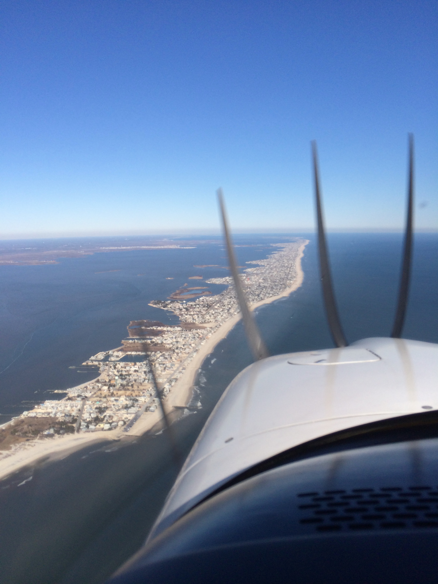 Coastline seen from a small aircraft